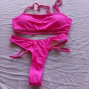 Fuchsia pink brazilian type women's two-piece swimsuit, new without tag.